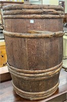 Large Antique Wooden Barrel