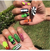 Halloween Press on Nails Long Fake Nails