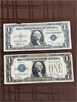 Silver Certificate $1 Pair 1928 & 1935
