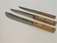 VINTAGE WOOD HADLE KNIFES-GREAT SHAPE AND SHARP