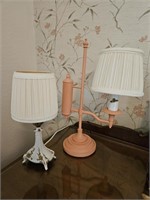 Pair of Metal Bedside Table Lamps