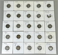 25 Mercury Dimes (90% Silver, $2.50 Face).