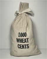 Canvas Bag of 1000 Lincoln Wheat Cents Pennies
