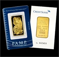 1 oz. Gold Pamp Suisse Ingot 999.9