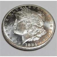 1884 CC DMPL FINE CH BU Morgan Dollar