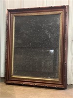 Heavy wood framed mirror, approx 23 x 28in