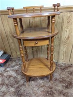 Wood 3 Shelf 1 Drawer Accent Table