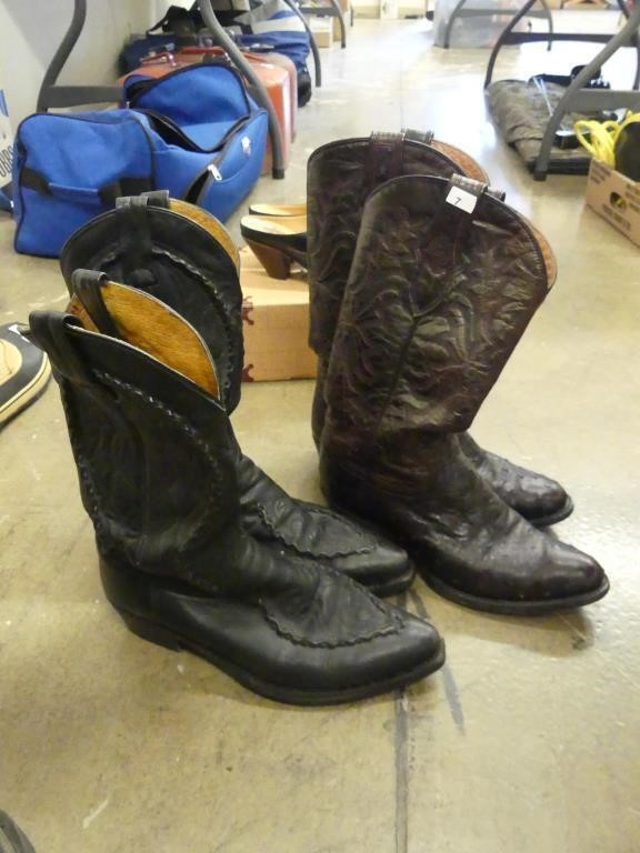 TWO PAIRS STETSON & OTHER SIZE 8 D COWBOY BOOTS