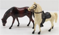 (2) Glossy Hartland Classic Toy Horse Figurines