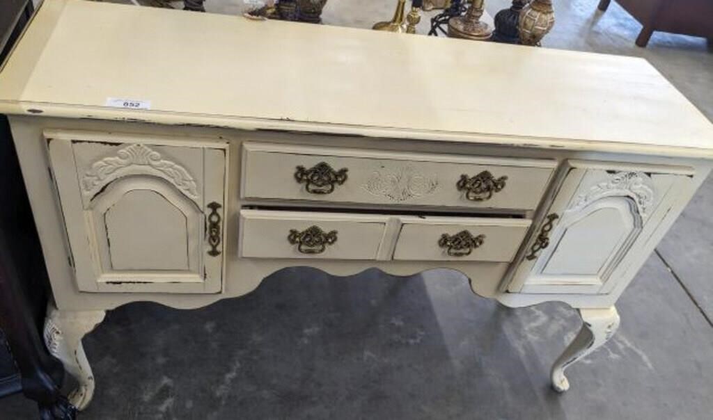 PAINTED DISTRESSED QUEEN ANNE BUFFET