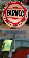 FARMCO LIGHTED GLASS GAS PUMP GLOBE