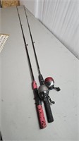 2- fishing poles and reels