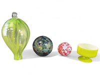 Handblown Green Glass Bulbs Globe Hanging Light