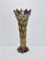 Dugan Amethyst Carnival Glass Vase 10"