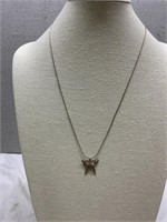 Vintage.925 Sterling Silver Butterfly Pendant &
