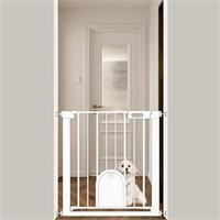 ULN-Narrow Baby Gate with Cat Door Walk Through Ga