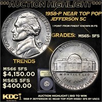 ***Auction Highlight*** 1958-p Jefferson Nickel Ne