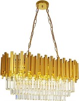 Modern Luxury Crystal Pendant Light Golden Crystal