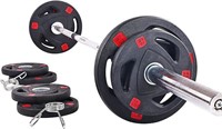 Signature Fitness Olympic 130LB Set + 7ft Barbell