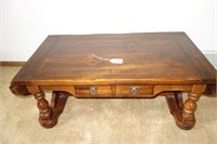 WOODEN COFFEE TABLE END LEAFS