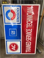 AC Delco GM trained service technician sign , 3