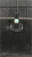 Size 8.5 sterling silver and turquoise square