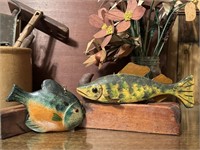 Two Signed Hand Painted Wood Fish Lures
