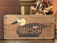 Primitive Country Duck Decoy Painting On Board