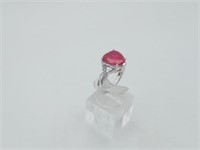 Sterling Ruby Red CZ Heart Ring