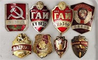 8) LARGER RUSSIAN POLICE / MILITARY BADGES