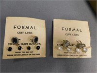 NOS two cards of Formal cufflinks & shirt buttons