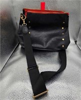 Studded Black Cross Body with Red Interior
