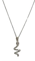 Sterling Silver Snake Design Fancy Link Necklace