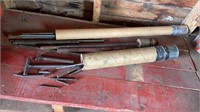 2 Tubes of various threaded rods, long bolts,