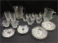 Diamond cut glassware; pitchers,glasses,plates,etc