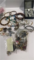 Group of Costume Jewelry Bracelets, Watches,