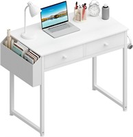 Lufeiya Small White Desk with Drawers