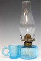 Blue Fluid Lamp with Match Holder