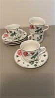 Crown Pearl English Rose Cup and Saucer Sets
