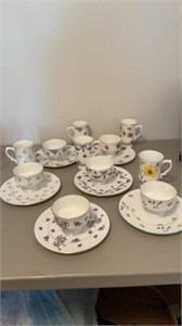 Lot of 17 Royal Victoria Mixed  Plates, Cups,