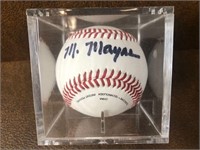 baseball signed in acrylic case see photo M. Mayre