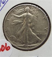1946 Walking Liberty silver half dollar.