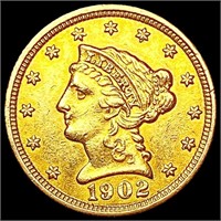 1902 $3 Gold Piece CLOSELY UNCIRCULATED