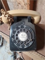 Black, Tan Rotary Phone