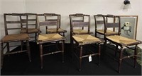 8 Country Sheraton Painted Dining Chairs
