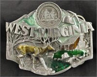 1987 Siskiyou Colorized West Virginia Belt Buckle