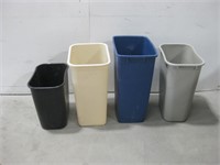 Four Waste Bins Largest 15.5"x 10.5"x 22.25"