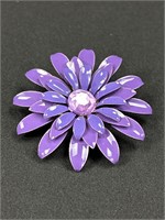 Vintage purple color flower brooch