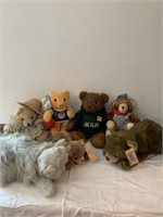 VINTAGE STUFFED ANIMAL LOT BEARS, CATS MORE