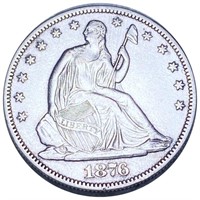 1876 Seated Liberty Half Dollar CLOSELY UNC